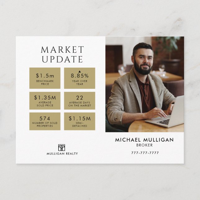 Real Gods Broker Modern vykort - MARKNADSUPPDATERI (Framsida)