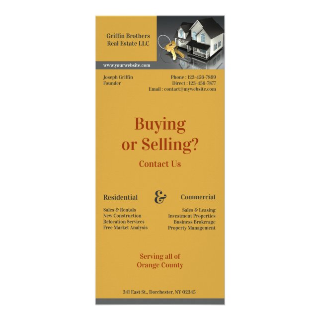 Real Gods Business Rack Card Reklamkort (Framsidan)