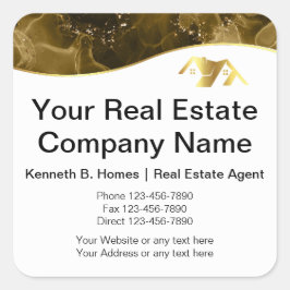 Real gods. Bygg. Black Guld Fyrkantigt Klistermärke