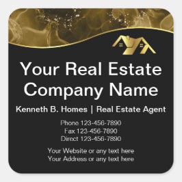 Real gods. Bygg. Black Guld Fyrkantigt Klistermärke