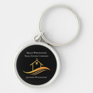 Real Gods Chic Black Guld Anpassningsbar Modern Re Rund Silverfärgad Nyckelring