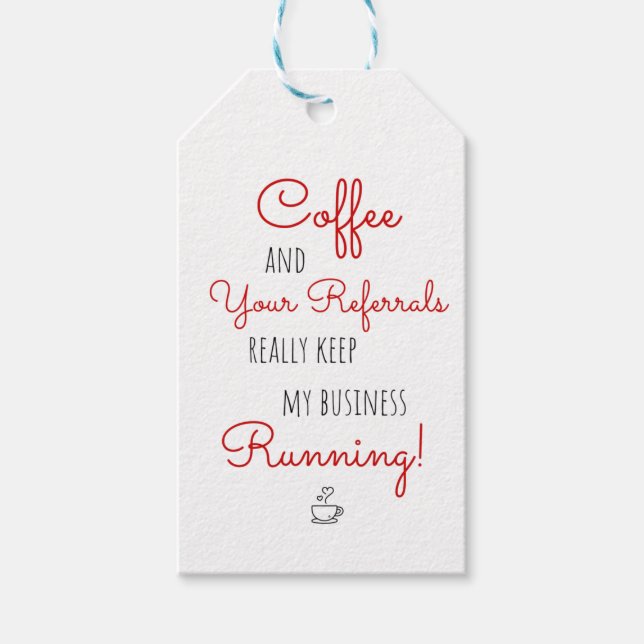 Real Gods Coffee Referrals Behålla Business Runnin Presentetikett (Framsidan)