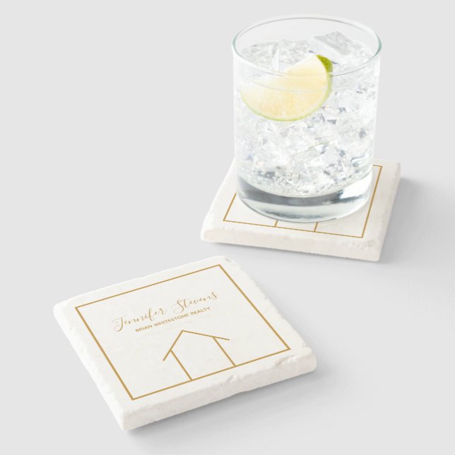 Real Gods Company Anpassningsbar Chic Realtor Gift Stenunderlägg (Sidan)