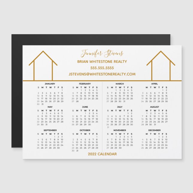 Real Gods Company Anpassningsbar Guld 2022 Calenda (Fram/baksida)