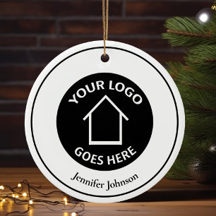 Real Gods Company Anpassningsbar Logotyp Realtor-j Julgransprydnad Keramik