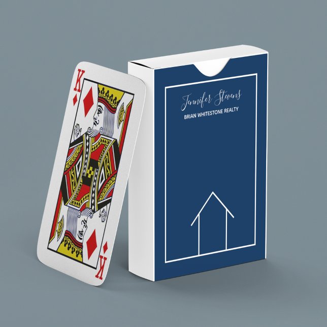 Real Gods Company Anpassningsbar Navy Blue Realtor Casinokort (Skapare uppladdad)