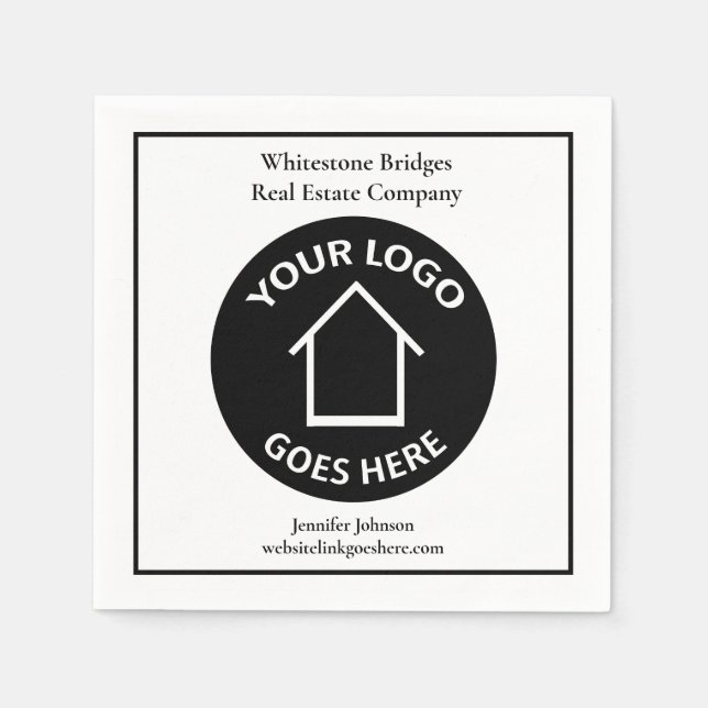 Real Gods Company Anpassningsbar Realty Logotyp Op Pappersservett (Framsidan)
