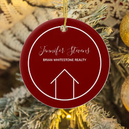 Real Gods Company Anpassningsbar Red House jul Julgransprydnad Keramik