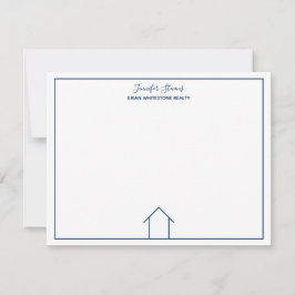 Real Gods Company Blue Monogram Home Realtor Anteckningskort