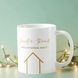 Real Gods Company Chic Guld Anpassningsbar Realtor Kaffemugg