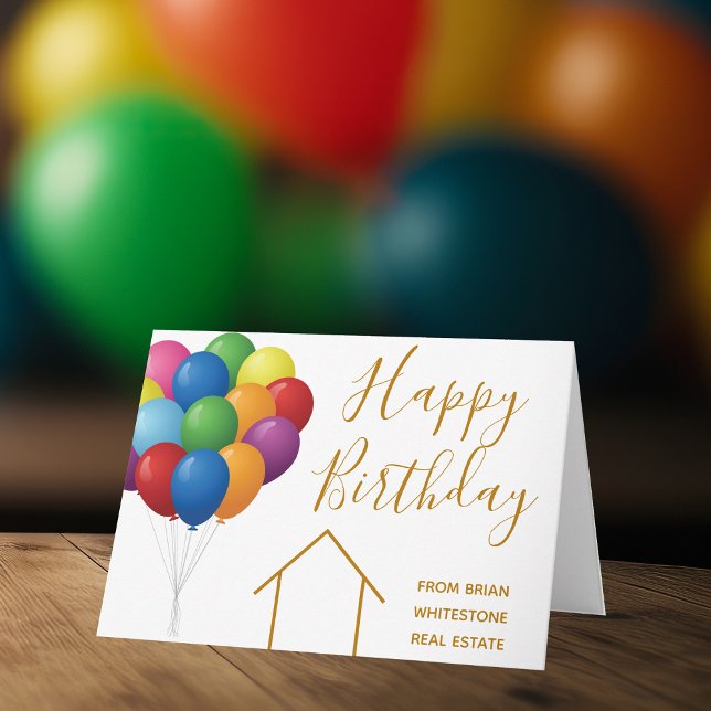 Real Gods Company Grattis på födelsedagen Balloons Kort (Skapare uppladdad)