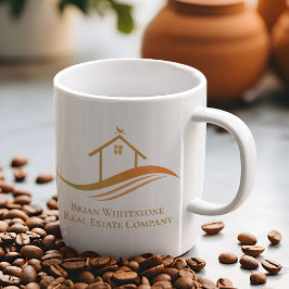 Real Gods Company Guld House Logotyp Anpassningsba Kaffemugg