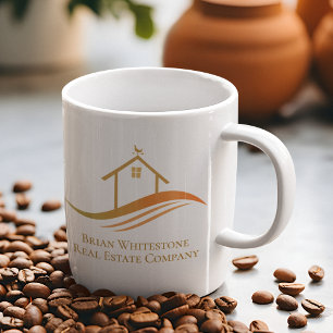 Real Gods Company Guld House Logotyp Anpassningsba Kaffemugg