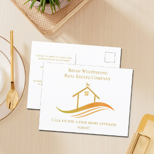 Real Gods Company Guld House Logotyp Anpassningsba Vykort
