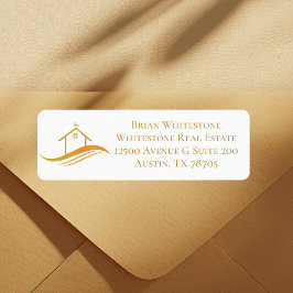 Real Gods Company Guld House Logotyp Returadress   Etikett