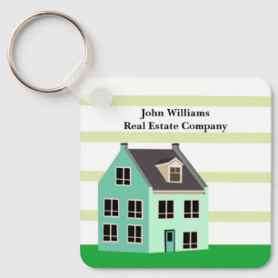 Real Gods Company House Cute Grönt Realtor Nyckelring