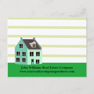 Real Gods Company House Modern Grönt Stripe Vykort