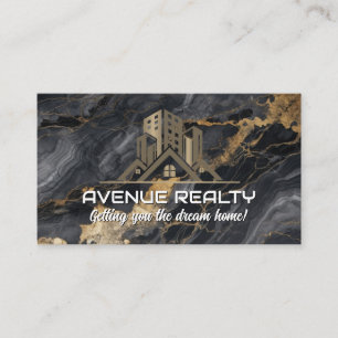 Real Gods Egendom Logotyp Black Guld Lux Marble Visitkort
