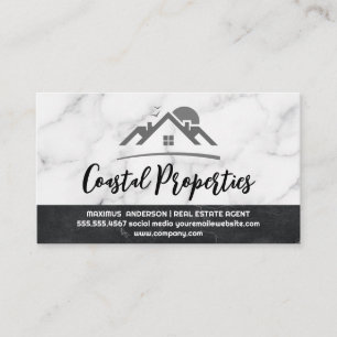 Real Gods Egendom Logotyp   Marble Background Visitkort