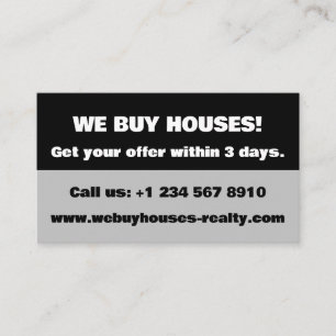 Real Gods Egendom Seller we Buy Houses Visitkort
