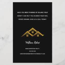 Real Gods Golden House Logotyp Modern Realtor Flygblad