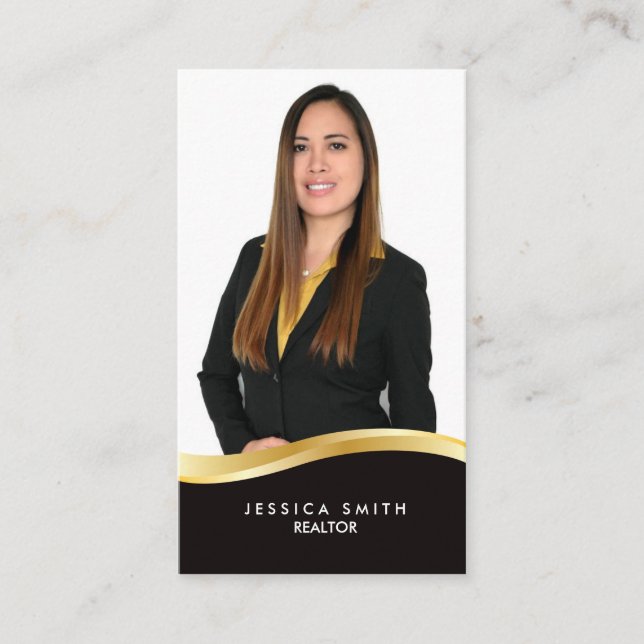 Real Gods guld Swoosh affärskort Visitkort (Framsida)