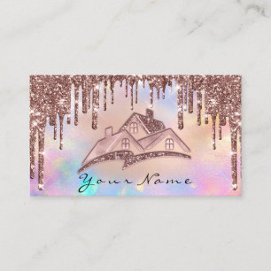 Real Gods House Agent Drives Glitter Logotyp Visitkort