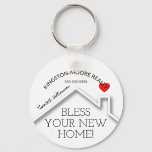 Real Gods House Heart Anpassningsbar Realtor Busin Nyckelring