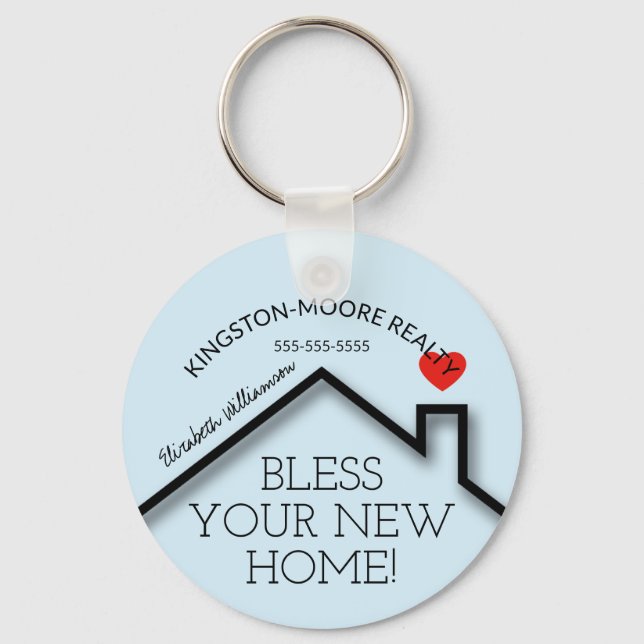 Real Gods House Heart Anpassningsbar Realtor Busin Nyckelring (Framsida)