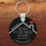 Real Gods House Heart Anpassningsbar Realtor Busin Nyckelring<br><div class="desc">2-tums runt-nyckelkedjan har ett rött hjärta över ett nytt hems tak, ord "Bless Your New Home!" tillsammans med ditt företag namn, mobilt nummer och agent namn. ÄNDRA BAKGRUND FÄRG till vad som helst - vi visar svart. Anpassa den här presenten från företaget marknadsföring med egen information för att gratulera köparna...</div>
