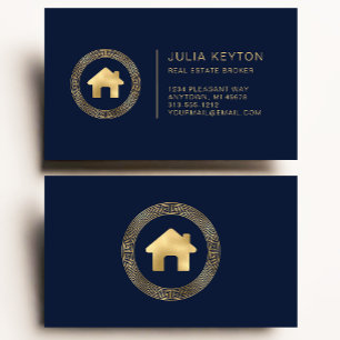 Real Gods House Logotyp Grekiska Nyckel Ram Blue G Visitkort