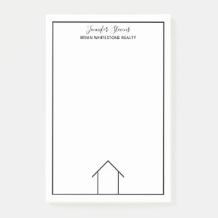 Real Gods House Simple Black Anpassningsbar Home R Post-it Block