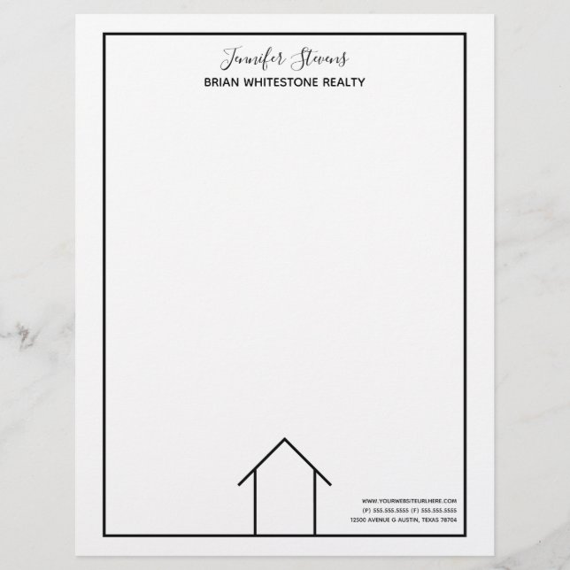 Real Gods House Simple Chic Anpassningsbar Busines Brevhuvud (Framsida)