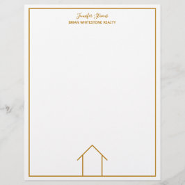 Real Gods House Simple Chic Guld Anpassningsbar Re Brevhuvud