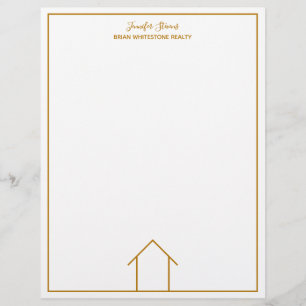 Real Gods House Simple Chic Guld Anpassningsbar Re Brevhuvud