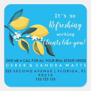 Real Gods Lemon sommarpop by Card-Musmatta Fyrkantigt Klistermärke