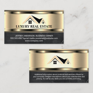 Real Gods Logotyp   Metallisk Guld   Marble Visitkort