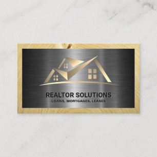 Real Gods Logotyp Metalliska produkter och trä Visitkort