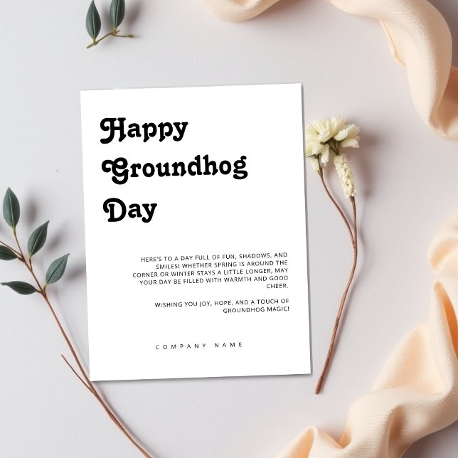 Real Gods Marknadsföring Cient Lycklig Groundhog D Vykort (Real estate marketing happy groundhog day post cards for clients, customers)