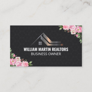 Real Gods Metall Logotyp Blommor Visitkort