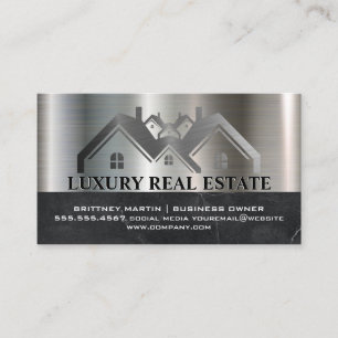 Real Gods Metallic Egendom Logotyp Marble Visitkort