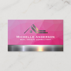 Real Gods Metallic Logotyp Geometrisk magenta Visitkort
