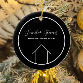 Real Gods Modern Black White Anpassningsbar House Julgransprydnad Keramik