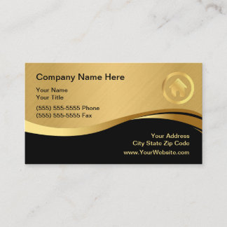 Real Gods Modern House Logotyp Black & Guld Visitkort