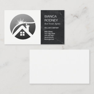 Real Gods Modern Logotyp Svart marmor Visitkort