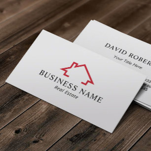 Real Gods Modern Red House Logotyp Realtor Visitkort