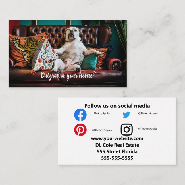 Real Gods om värdering av referenskort för stängse Visitkort (Fram/baksida)