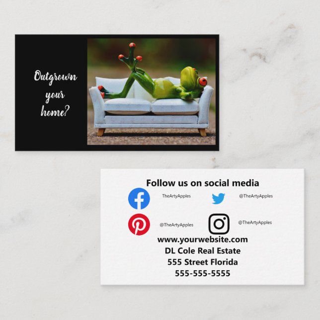 Real Gods om värdering av referenskort för stängse Visitkort (Fram/baksida)