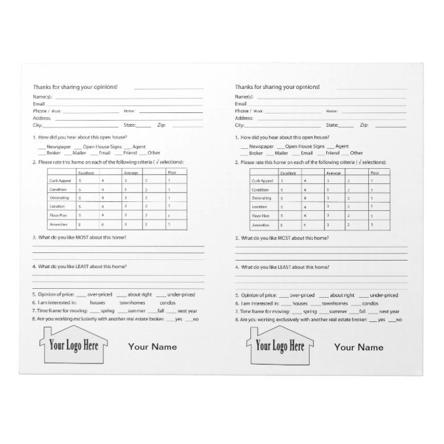 Real Gods Open House Feedback Anteckningsblock (Framsida)