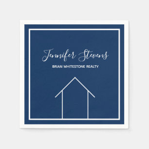Real Gods Open House Navy Blue Company Marknadsför Pappersservett